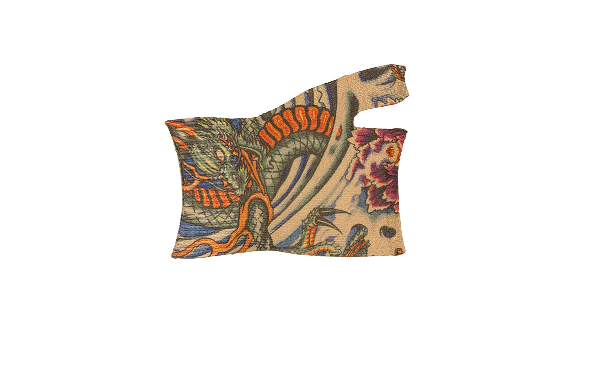 Lotus Dragon Tattoo Gradient Compression Gauntlet