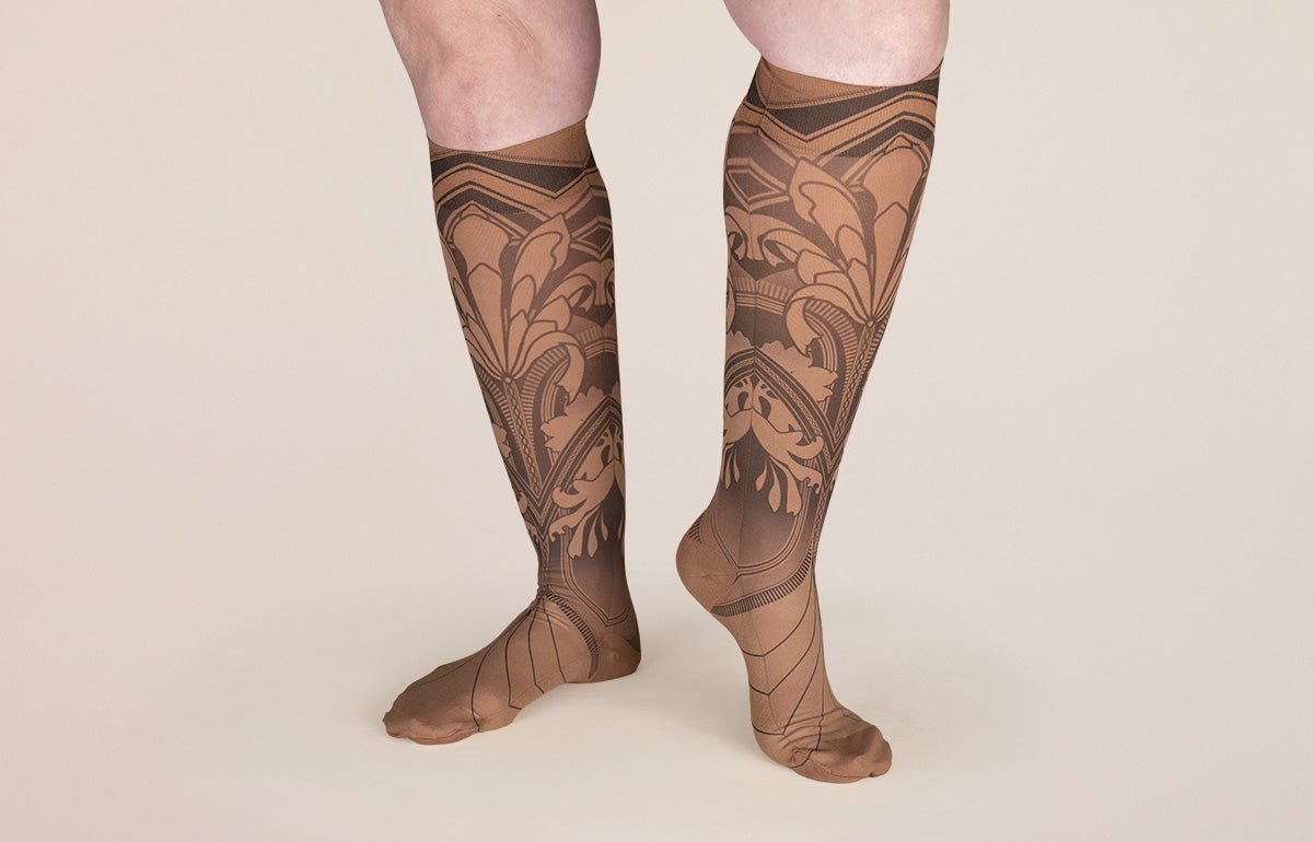 Gatsby Mocha Gradient Compression Socks - LympheDIVAs