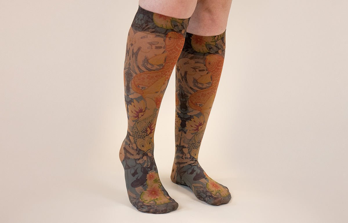 Koi Mocha Gradient Compression Socks - LympheDIVAs