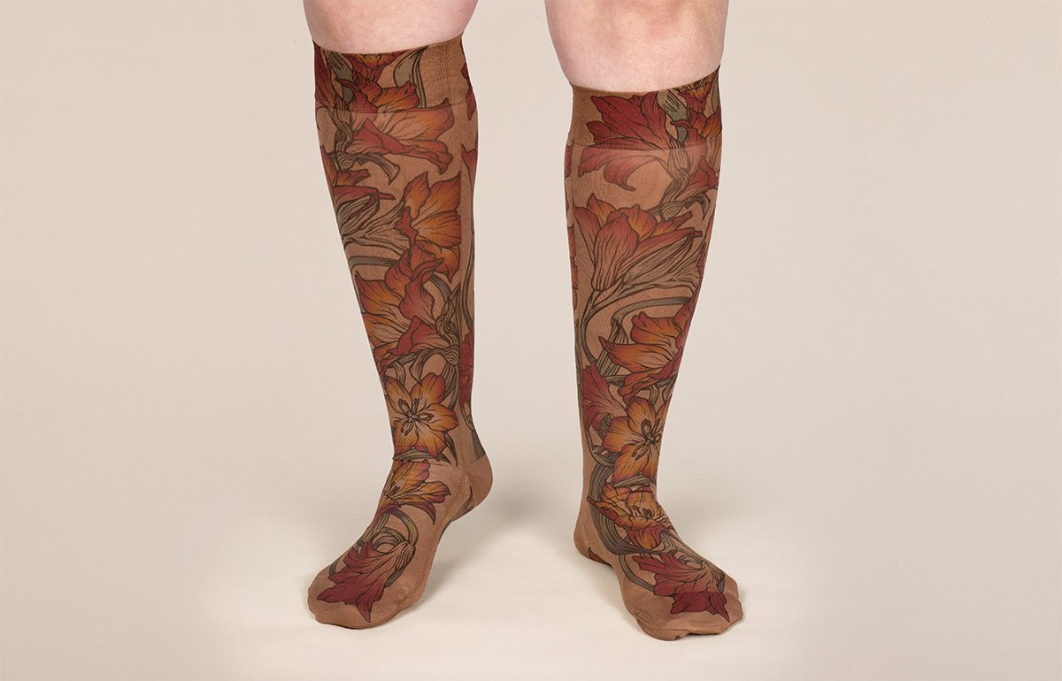 Lily Mocha Gradient Compression Socks - LympheDIVAs