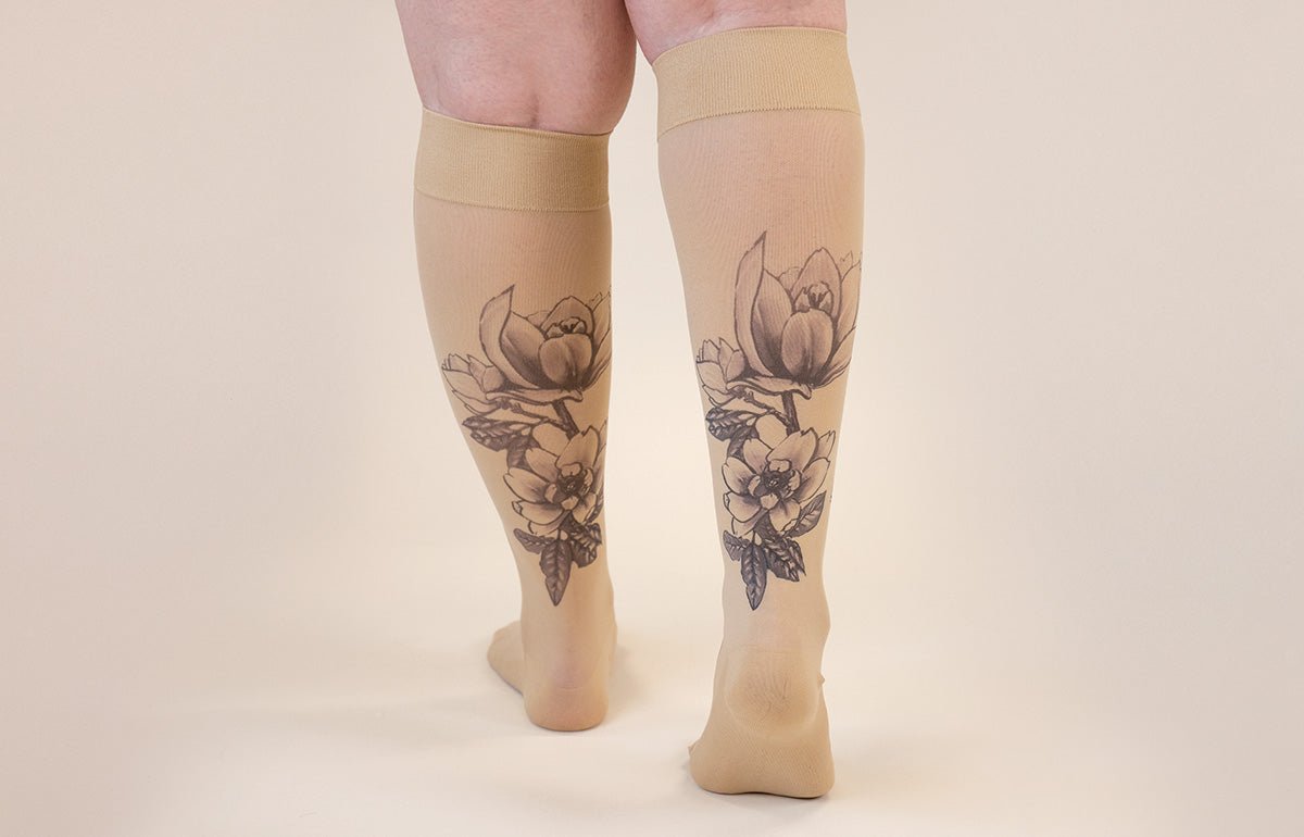 Magnolia Beige Gradient Compression Socks - LympheDIVAs