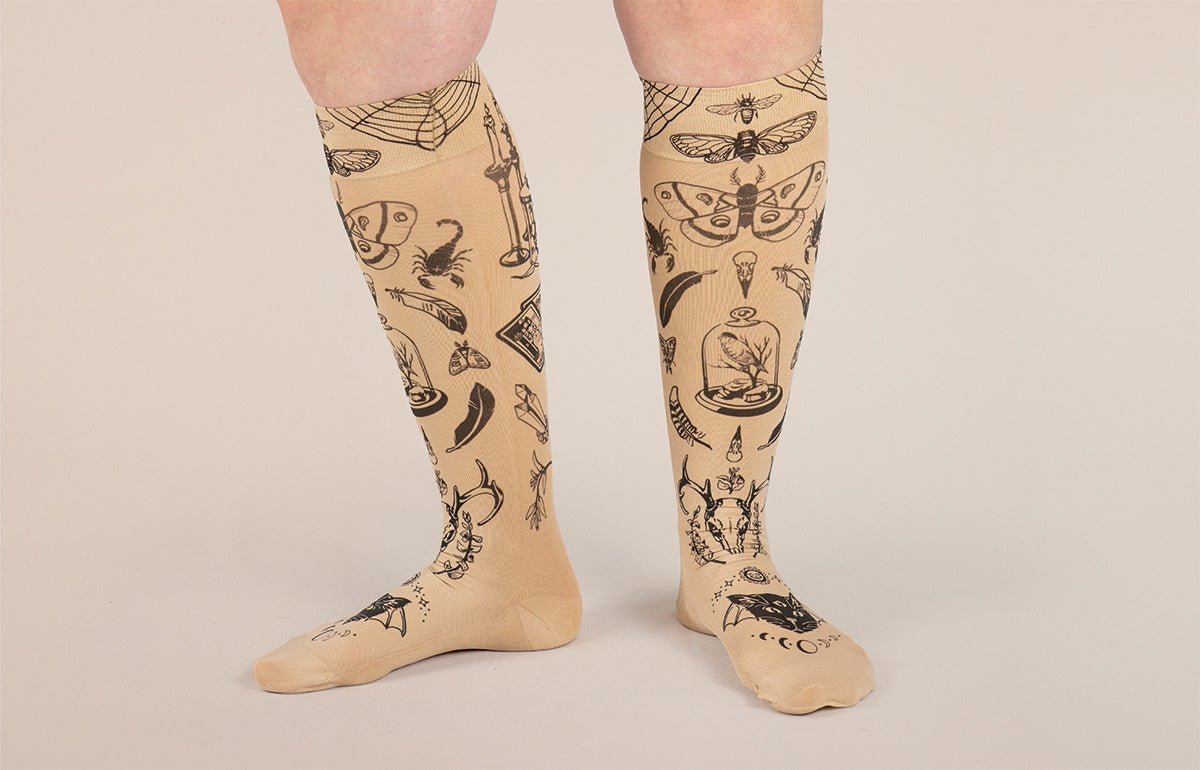 Oddities Beige Gradient Compression Socks - LympheDIVAs