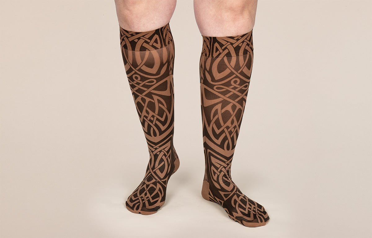 Oops Rack: Celtic Mocha Gradient Compression Socks - LympheDIVAs