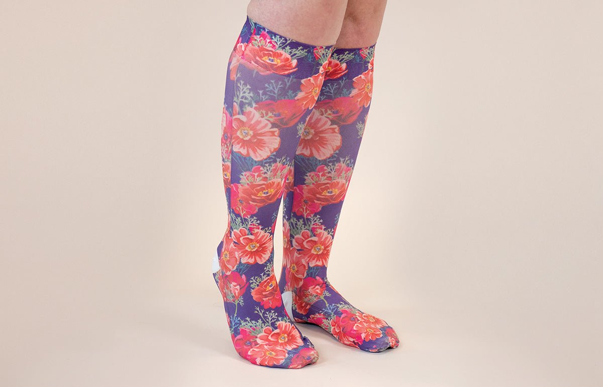 Poppy Gradient Compression Socks - LympheDIVAs