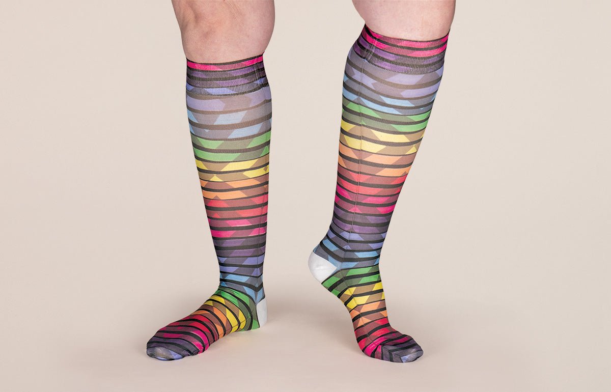 Roller Disco Gradient Compression Socks - LympheDIVAs