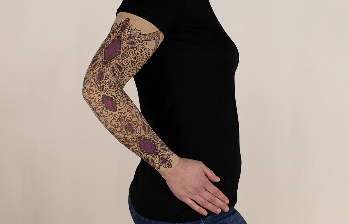 Audrey Beige Gradient Compression Arm Sleeve