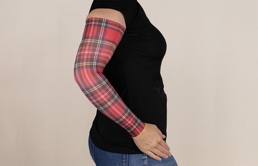 Tartan Gradient Compression Arm Sleeve