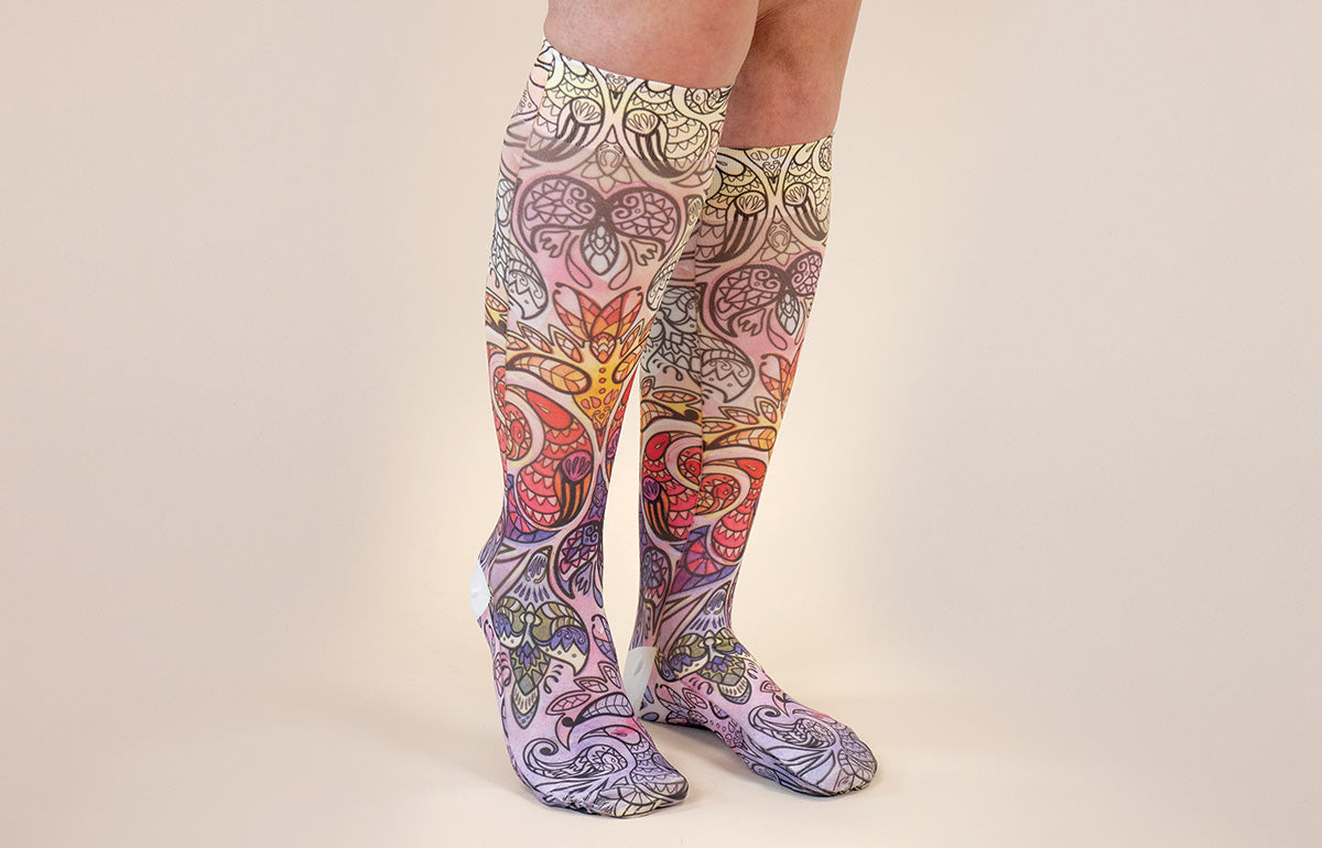 Birds of Paradise Gradient Compression Socks