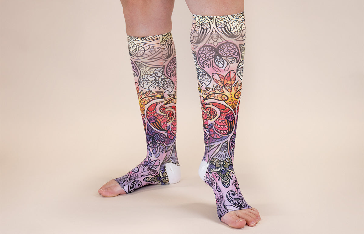 Birds of Paradise Gradient Compression Socks