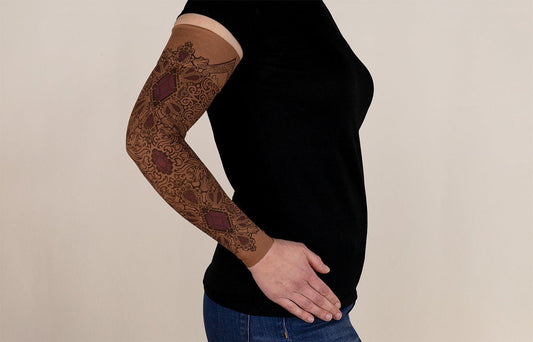 Audrey Mocha Gradient Compression Arm Sleeve - LympheDIVAs