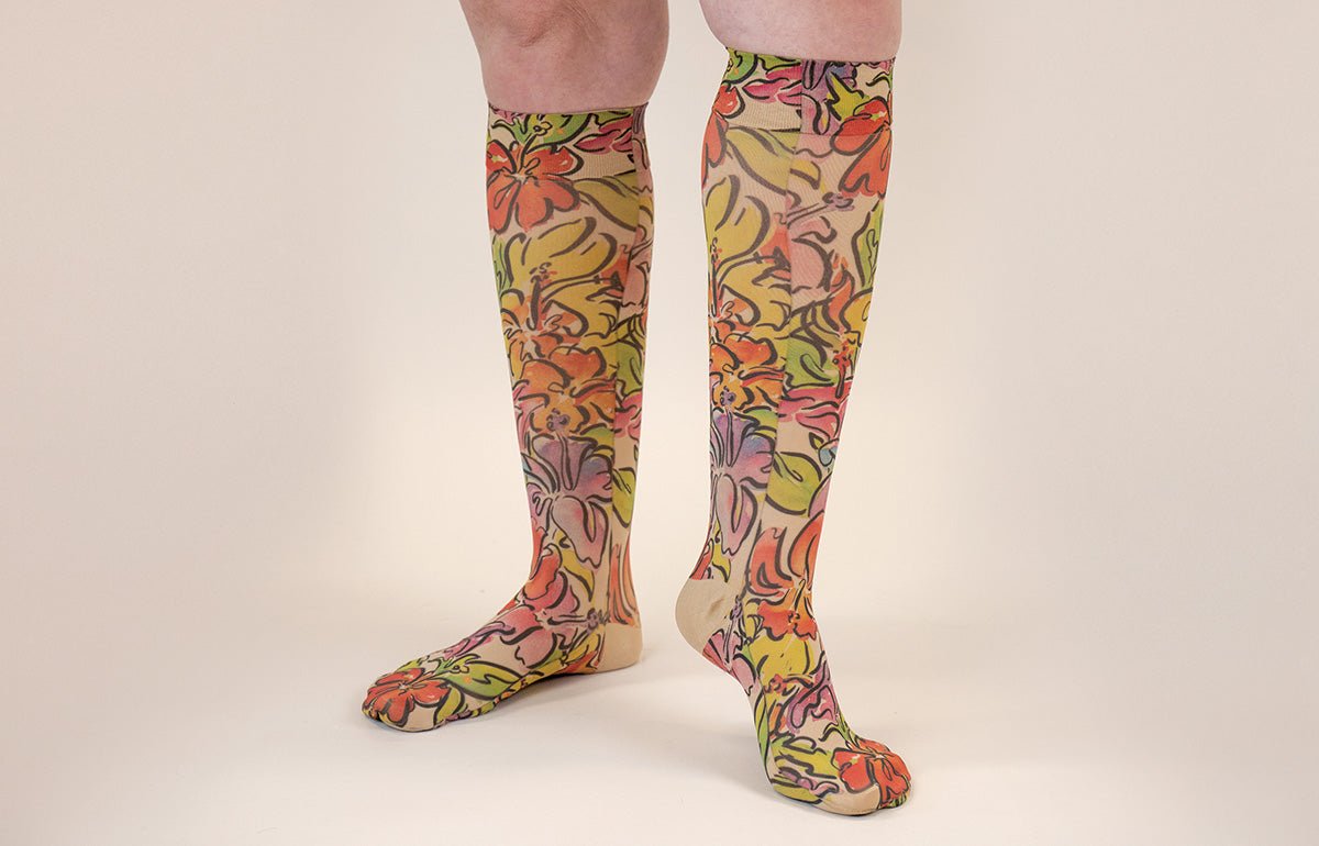 Bahama Mama Beige Gradient Compression Socks - LympheDIVAs