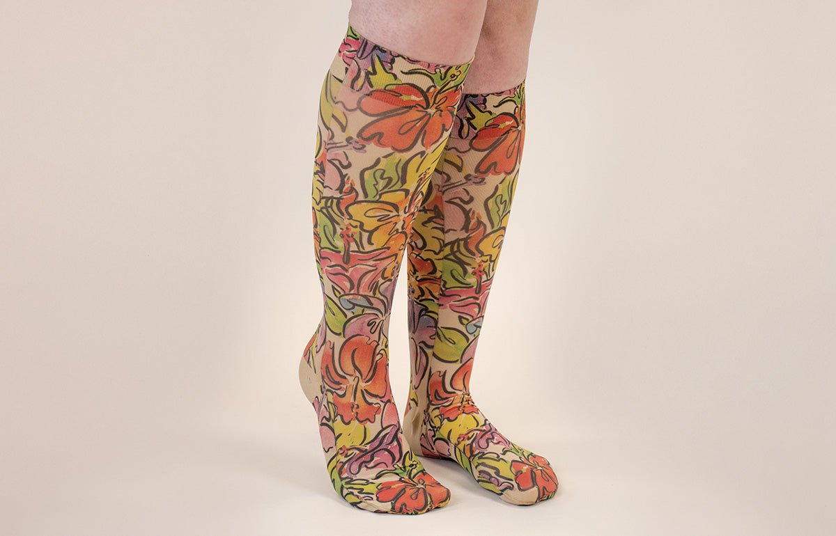 Bahama Mama Beige Gradient Compression Socks - LympheDIVAs