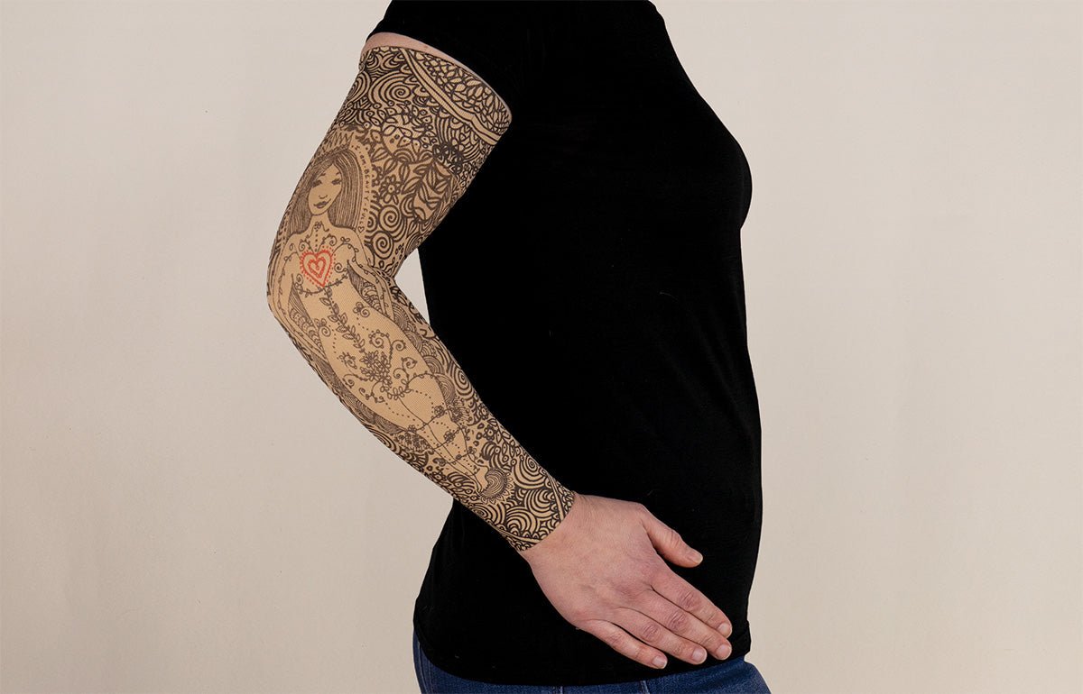 Beauty - Full Beige Gradient Compression Arm Sleeve - LympheDIVAs