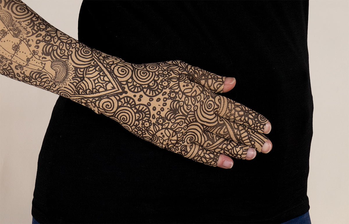 Beauty - Full Beige Gradient Compression Glove - LympheDIVAs