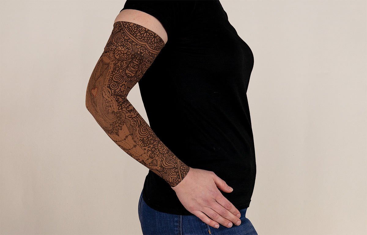 Beauty - Full Mocha Gradient Compression Arm Sleeve - LympheDIVAs