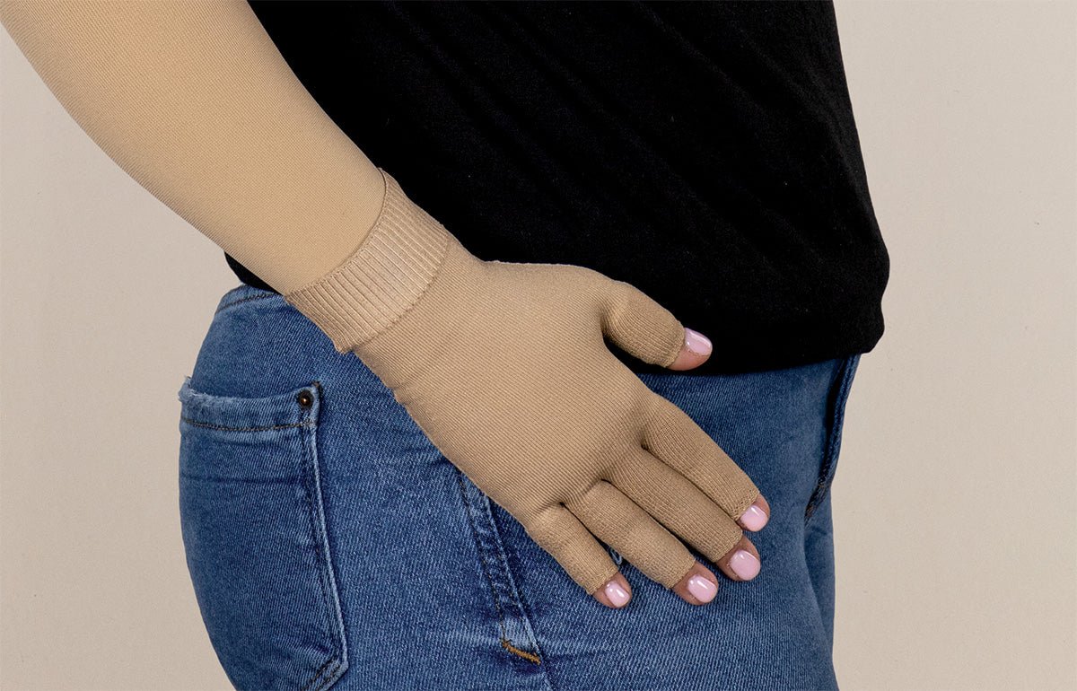 Beige Gradient Compression Glove - LympheDIVAs