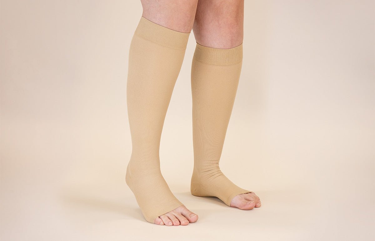Beige Gradient Compression Socks - LympheDIVAs