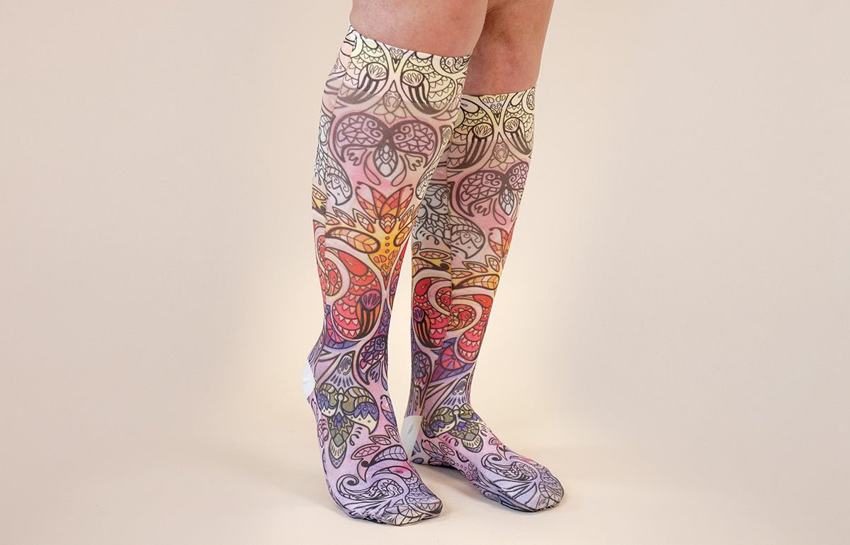 Birds of Paradise Gradient Compression Socks - LympheDIVAs