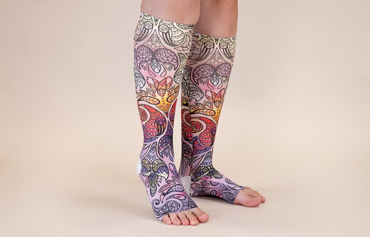 Birds of Paradise Gradient Compression Socks - LympheDIVAs