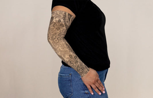 Black Paisley Gradient Compression Arm Sleeve - LympheDIVAs