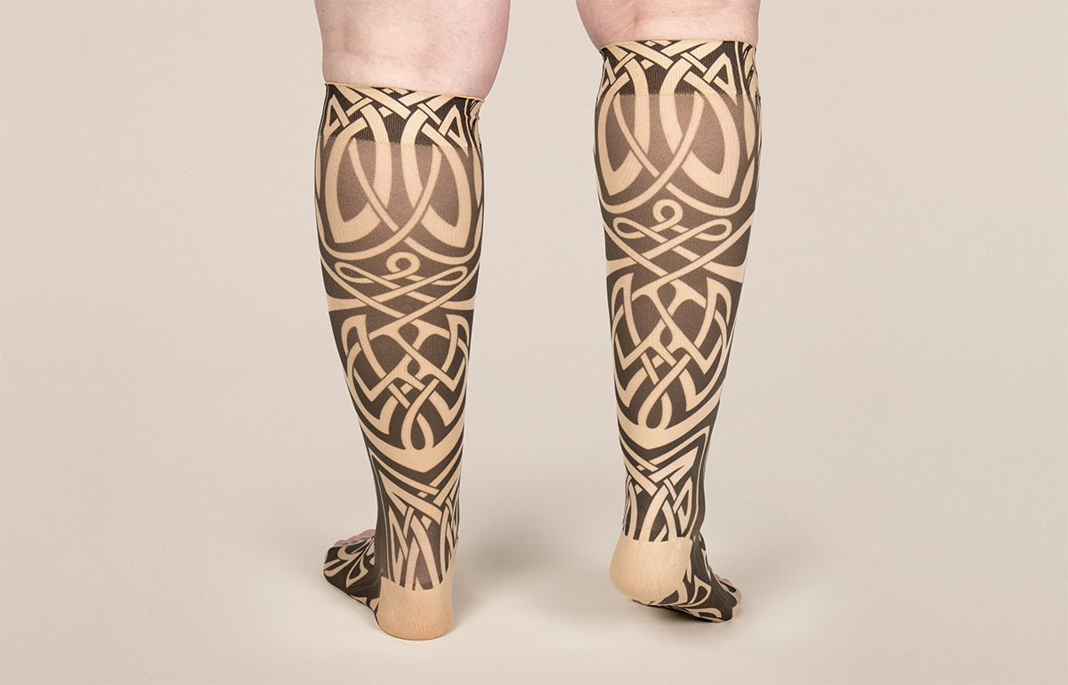 Celtic Beige Gradient Compression Socks - LympheDIVAs