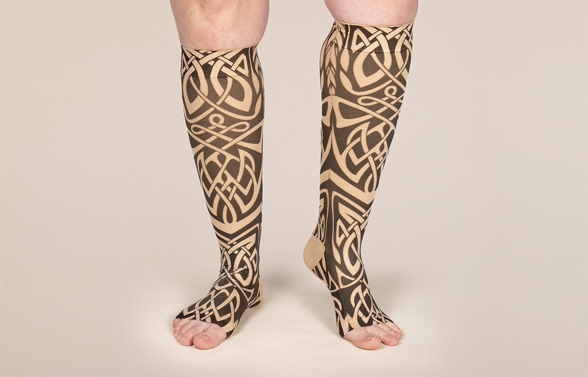 Celtic Beige Gradient Compression Socks - LympheDIVAs