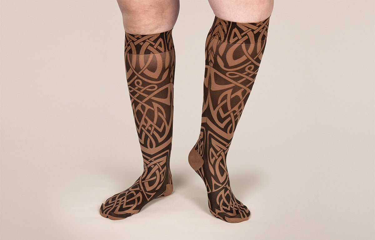 Celtic Mocha Gradient Compression Socks - LympheDIVAs