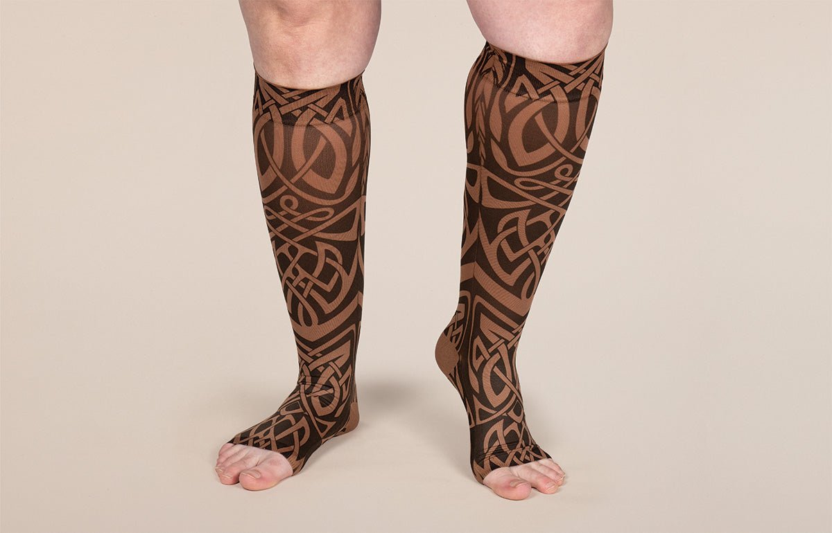 Celtic Mocha Gradient Compression Socks - LympheDIVAs