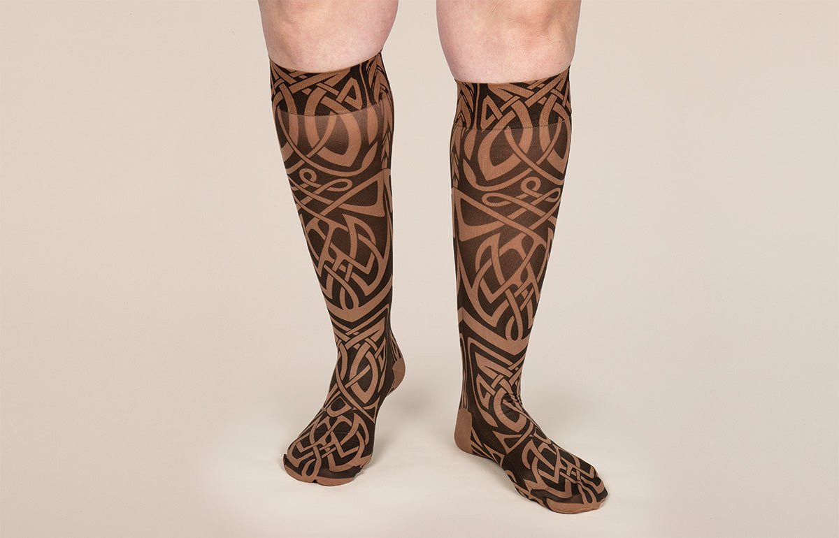 Celtic Mocha Gradient Compression Socks - LympheDIVAs