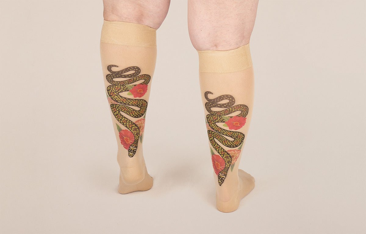 Charm Beige Gradient Compression Socks - LympheDIVAs