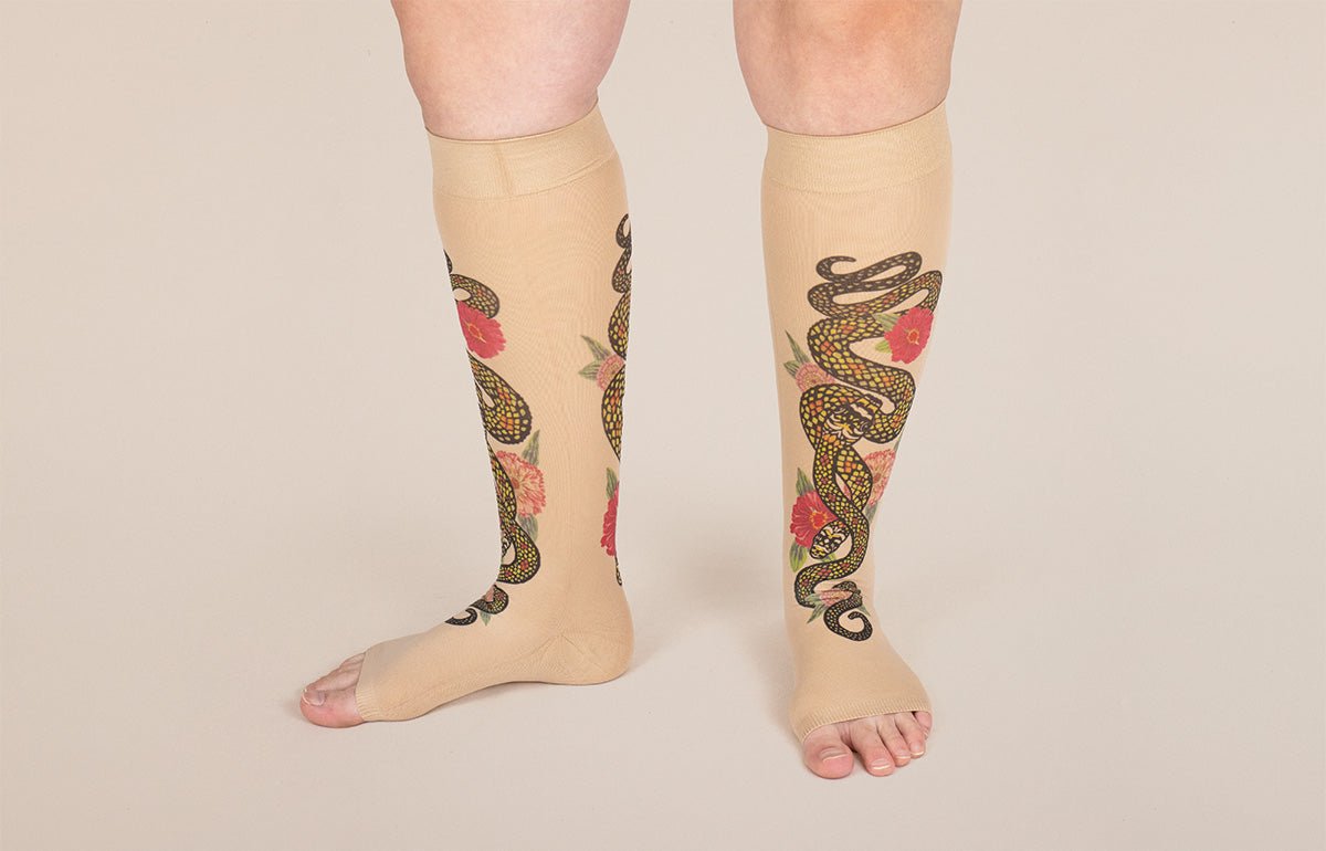 Charm Beige Gradient Compression Socks - LympheDIVAs
