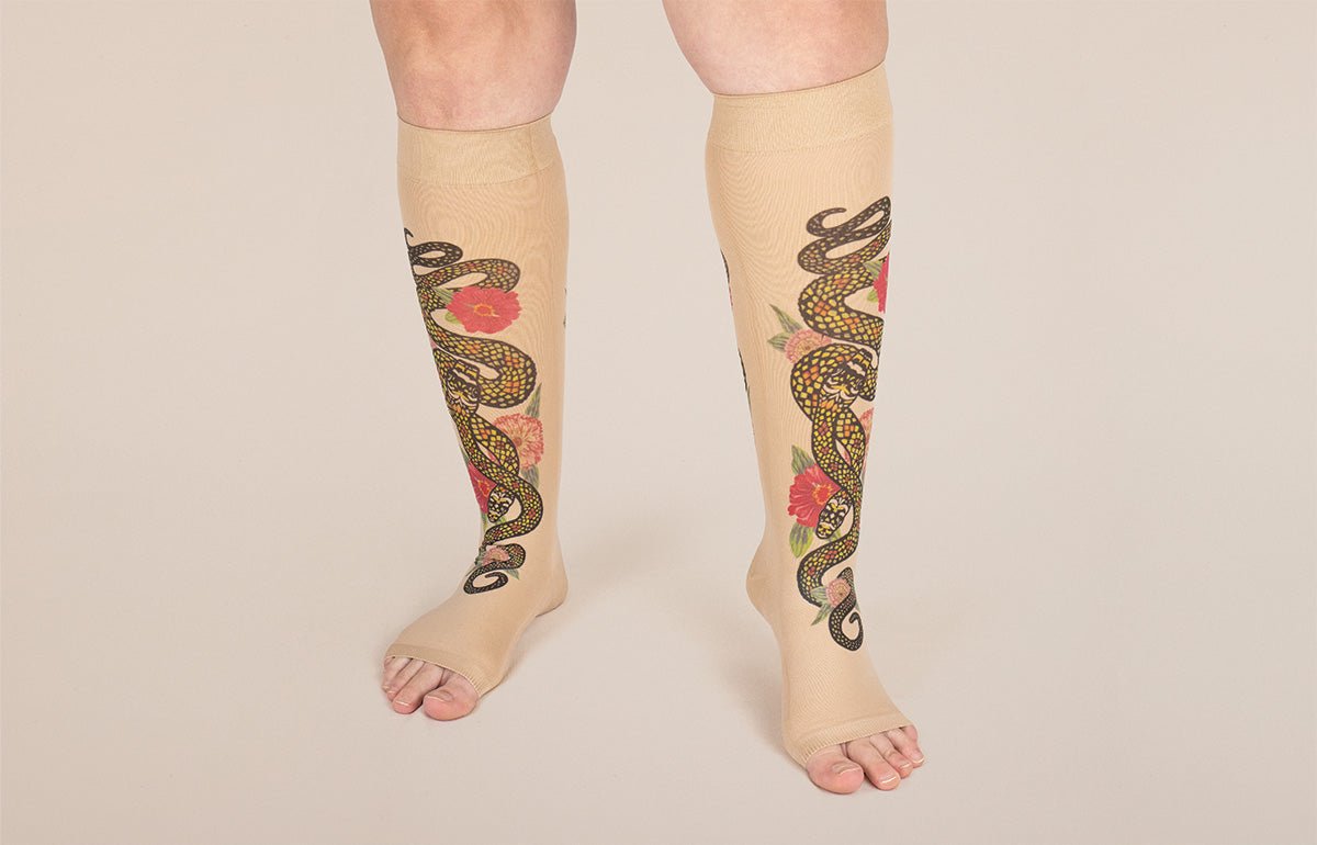 Charm Beige Gradient Compression Socks - LympheDIVAs