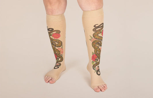 Charm Beige Gradient Compression Socks - LympheDIVAs