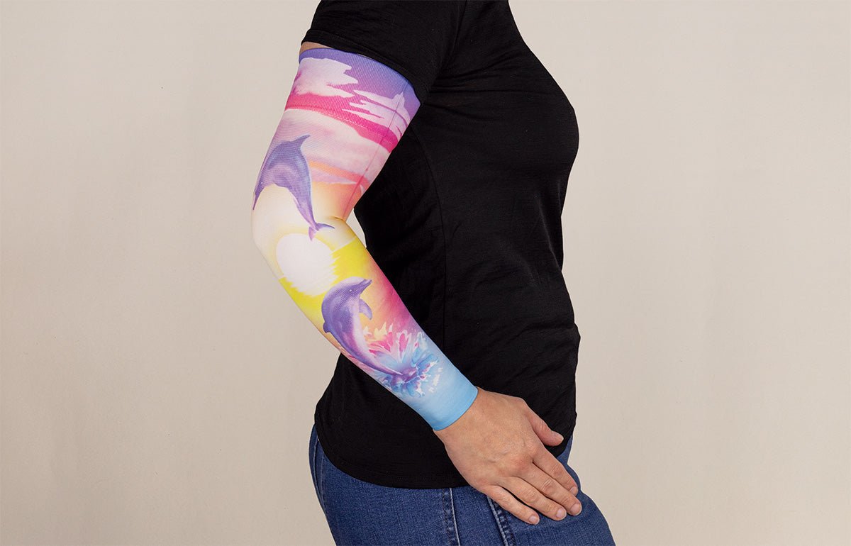 Dolphins Gradient Compression Arm Sleeve - LympheDIVAs