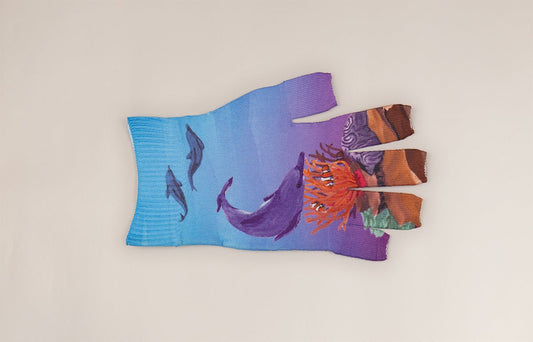 Dolphins Gradient Compression Glove - LympheDIVAs