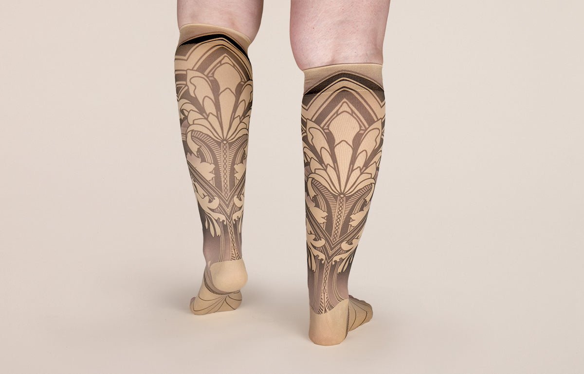 Gatsby Beige Gradient Compression Socks - LympheDIVAs