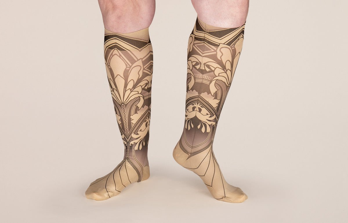 Gatsby Beige Gradient Compression Socks - LympheDIVAs