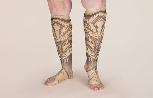 Gatsby Beige Gradient Compression Socks - LympheDIVAs