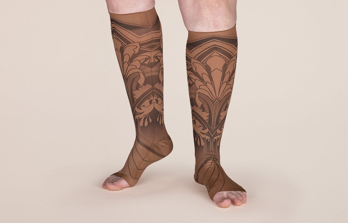 Gatsby Mocha Gradient Compression Socks - LympheDIVAs