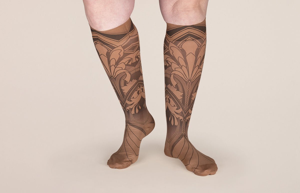 Gatsby Mocha Gradient Compression Socks - LympheDIVAs