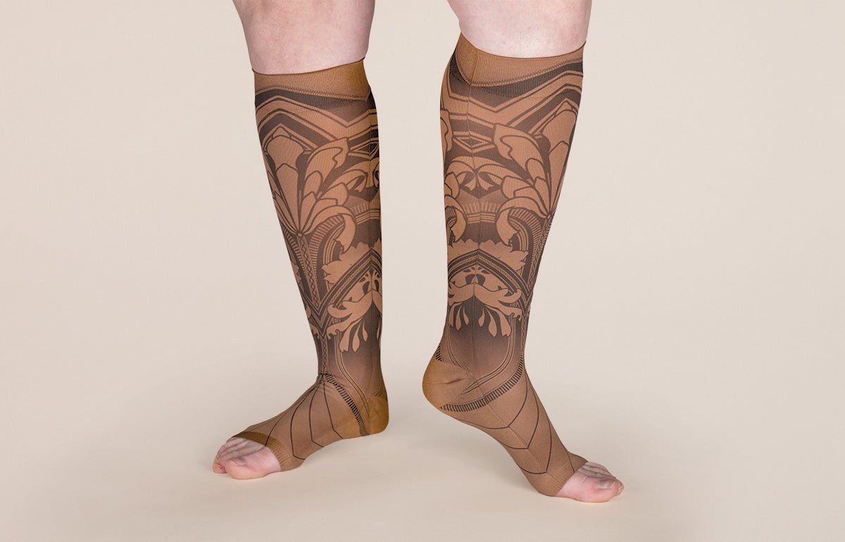 Gatsby Mocha Gradient Compression Socks - LympheDIVAs