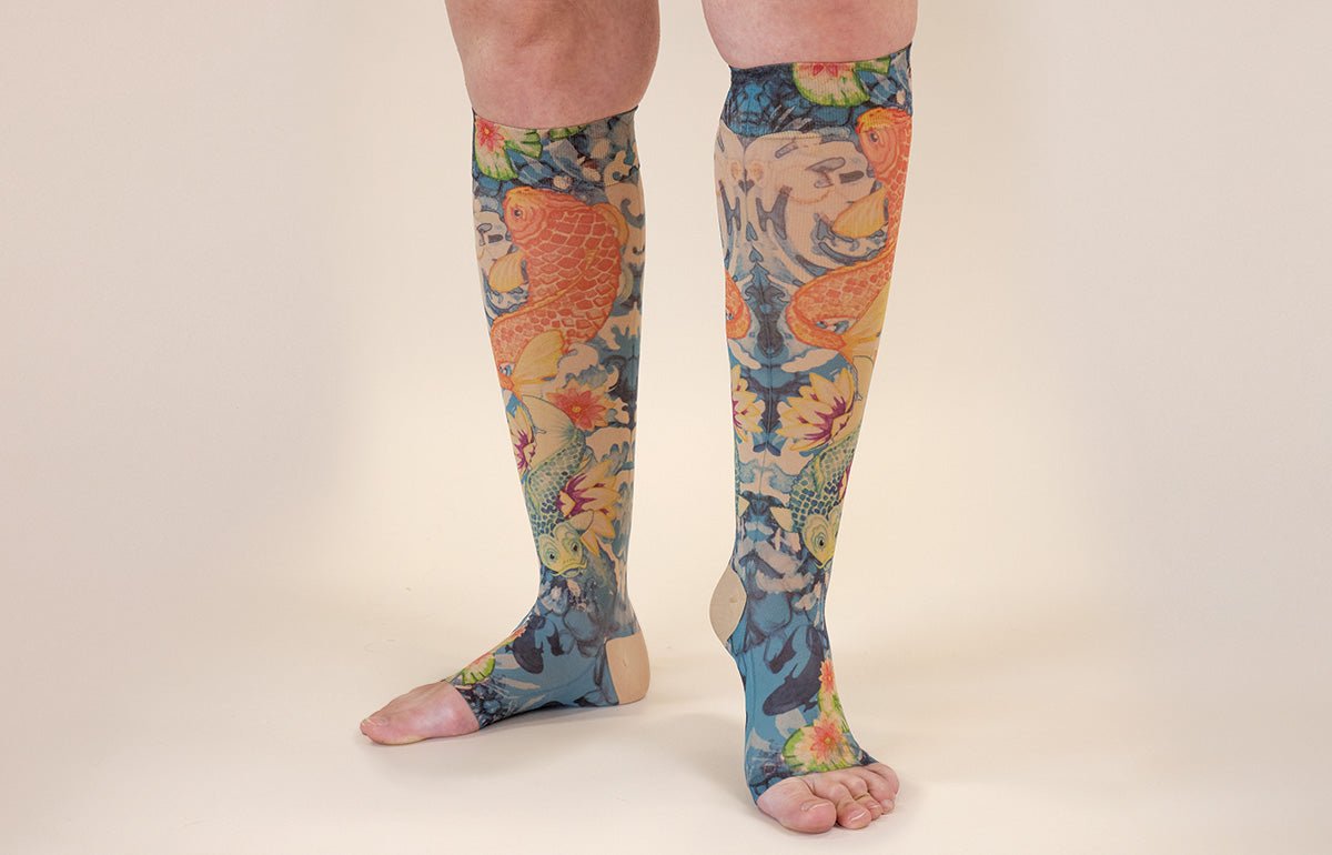 Koi Beige Gradient Compression Socks - LympheDIVAs
