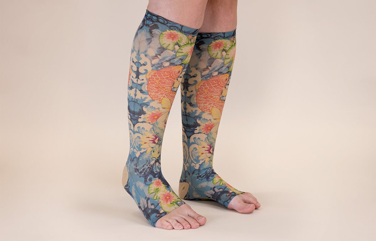Koi Beige Gradient Compression Socks - LympheDIVAs
