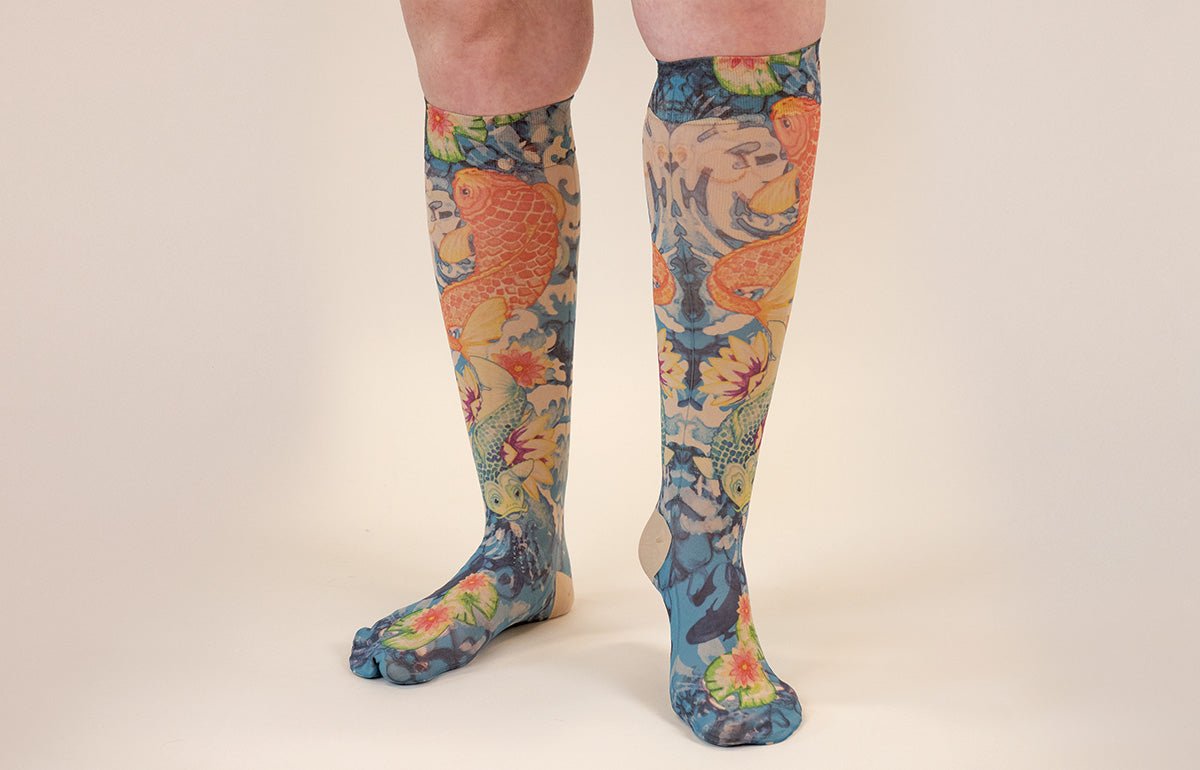 Koi Beige Gradient Compression Socks - LympheDIVAs
