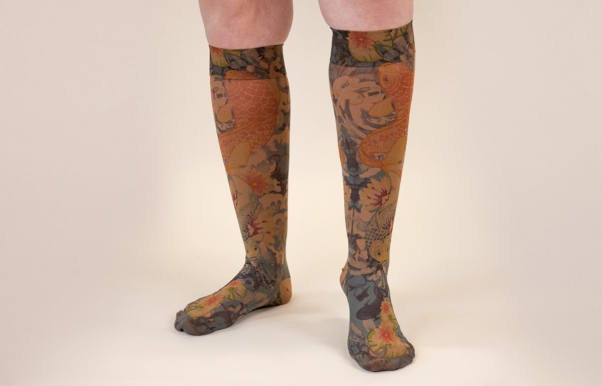 Koi Mocha Gradient Compression Socks - LympheDIVAs