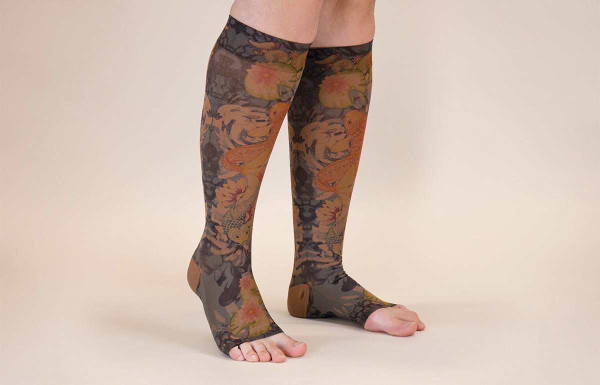 Koi Mocha Gradient Compression Socks - LympheDIVAs