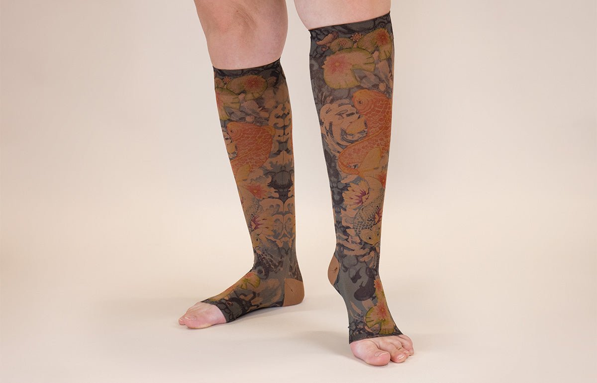 Koi Mocha Gradient Compression Socks - LympheDIVAs