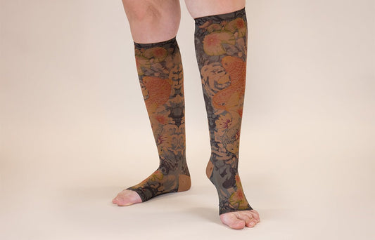 Koi Mocha Gradient Compression Socks - LympheDIVAs