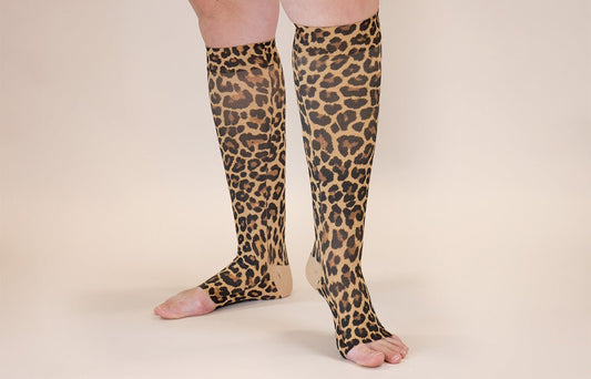 Leo Leopard LONG Gradient Compression Socks - LympheDIVAs