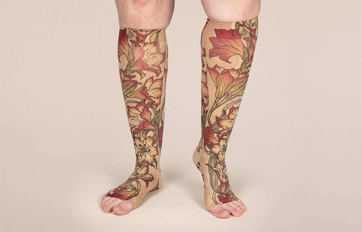 Lily Beige Gradient Compression Socks - LympheDIVAs